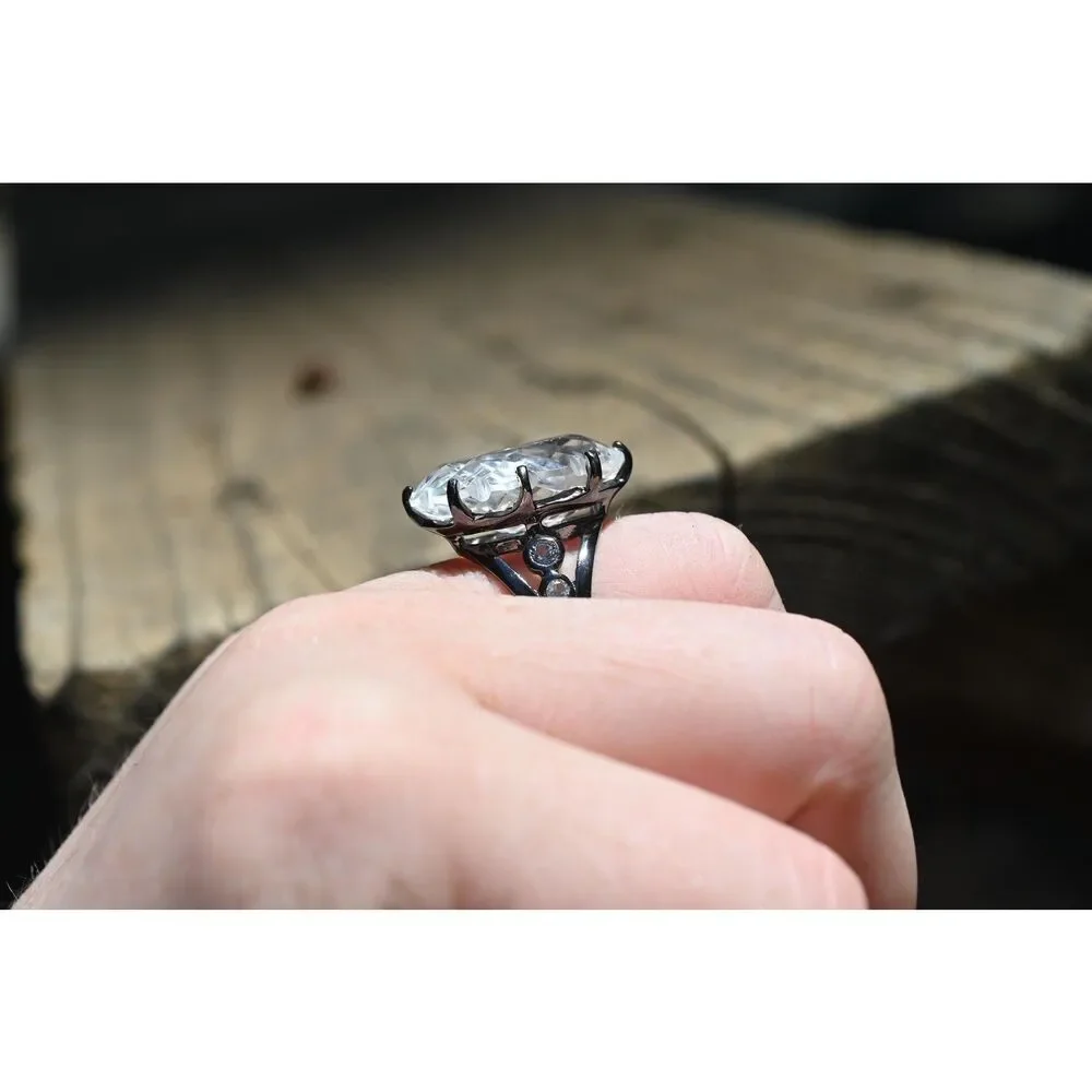 26 carat quartz ring, solitaire size 8